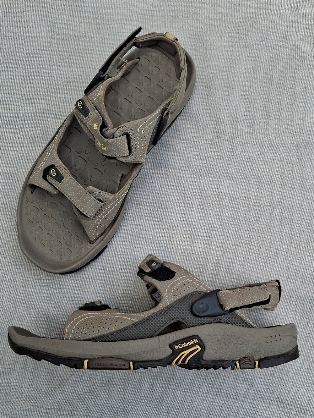 Columbia Mako Interchange Hiking Sandals 3-Strap Tan Gray Women's 7